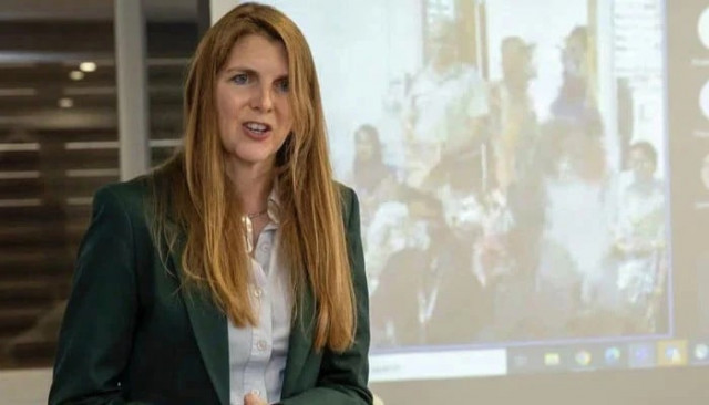 british high commissioner to pakistan jane marriott speaks during an event on august 1 2023 photo facebook uk in pakistan british high commissioner to pakistan jane marriott speaks during an event on august 1 2023 photo facebook uk in pakistan