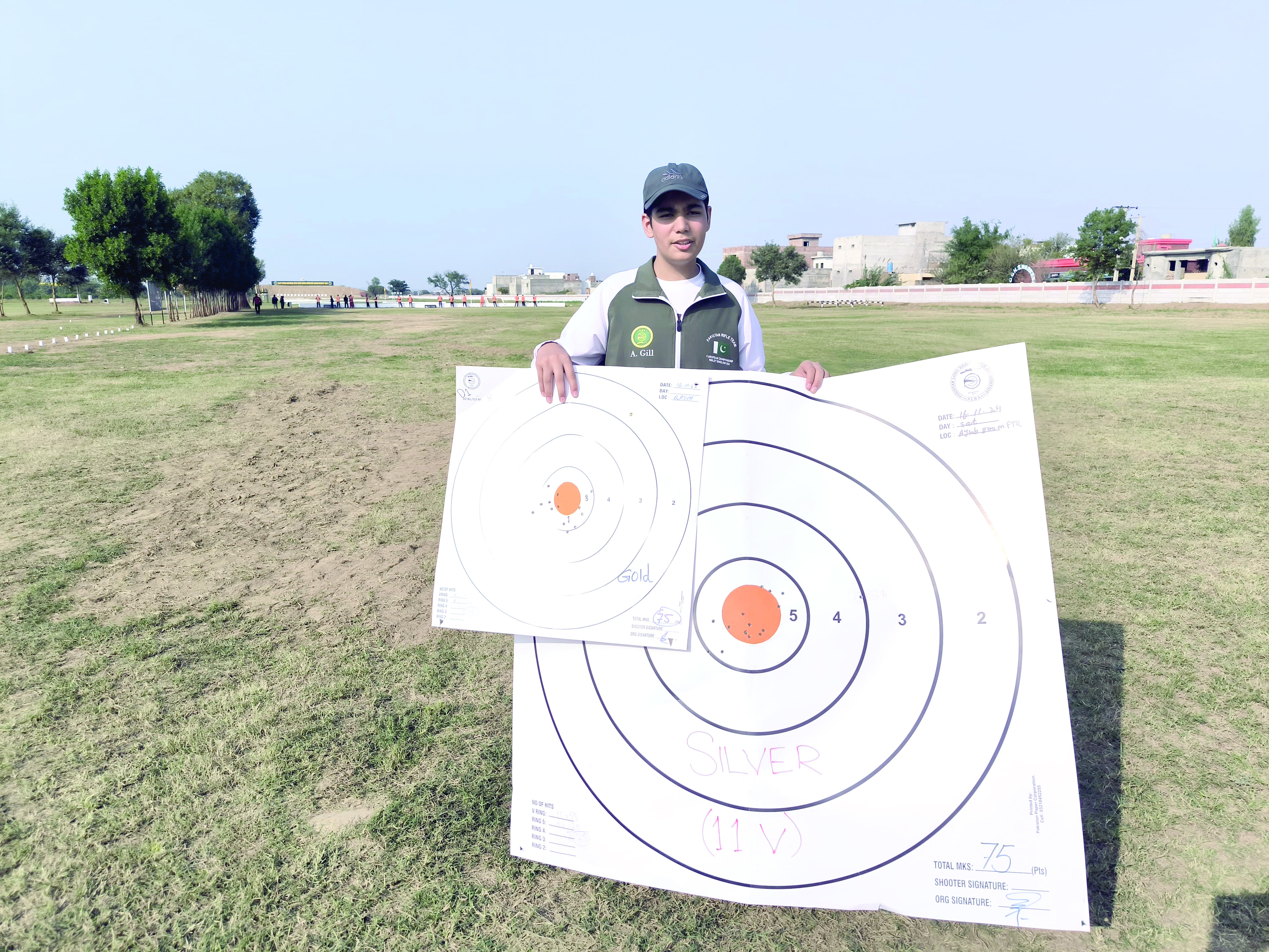 young ahsan waleed shows off the results of his brilliant marksmanship on saturday photo nabil tahir