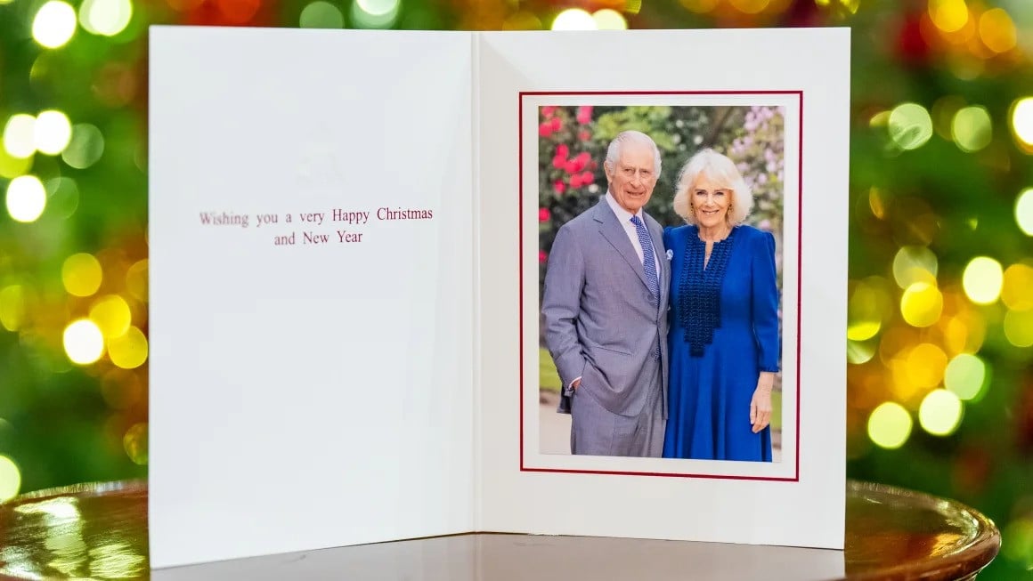 king charles and queen camilla have selected a photo taken in the garden at buckingham palace for their christmas card this year photo millie pilkington for buckingham palace aaron chown