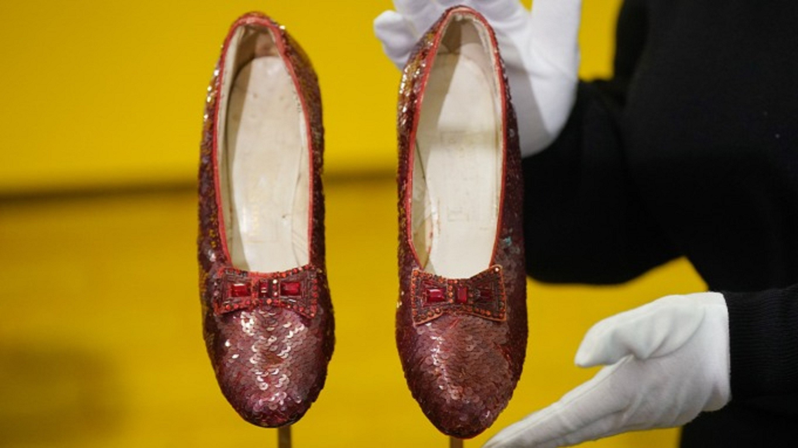 the original ruby slippers worn by the hollywood actress and singer judy garland in the classic 1939 film the wizard of oz photo yui mok pa images