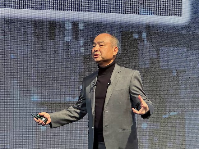 softbank ceo masayoshi son speaks at the softbank world 2023 corporate conference in tokyo japan on october 4 2023 photo reuters