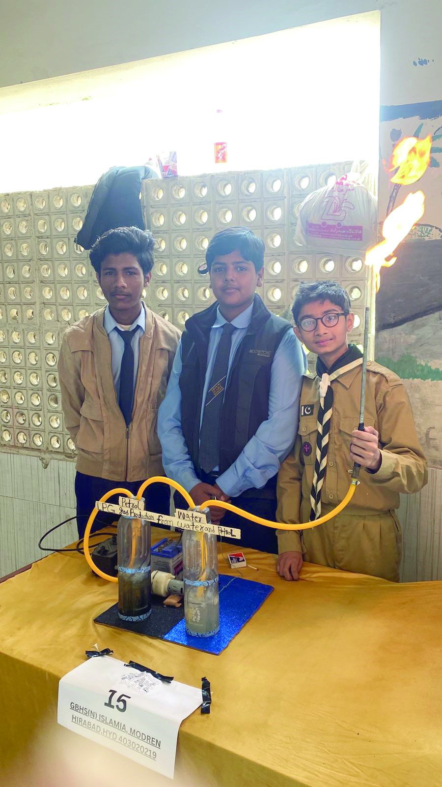 students of gbhs islamia produce lpg fuel by blending petrol with water photo express