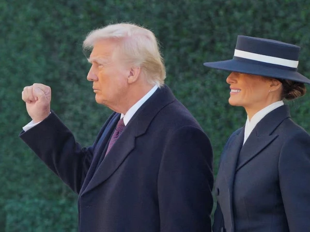 president elect donald trump and his wife melania trump walk after attending a service at st john s church on inauguration day of donald trump s second presidential term in washington january 20 2025 photo reuters president elect donald trump and his wife melania trump walk after attending a service at st john s church on inauguration day of donald trump s second presidential term in washington january 20 2025 photo reuters