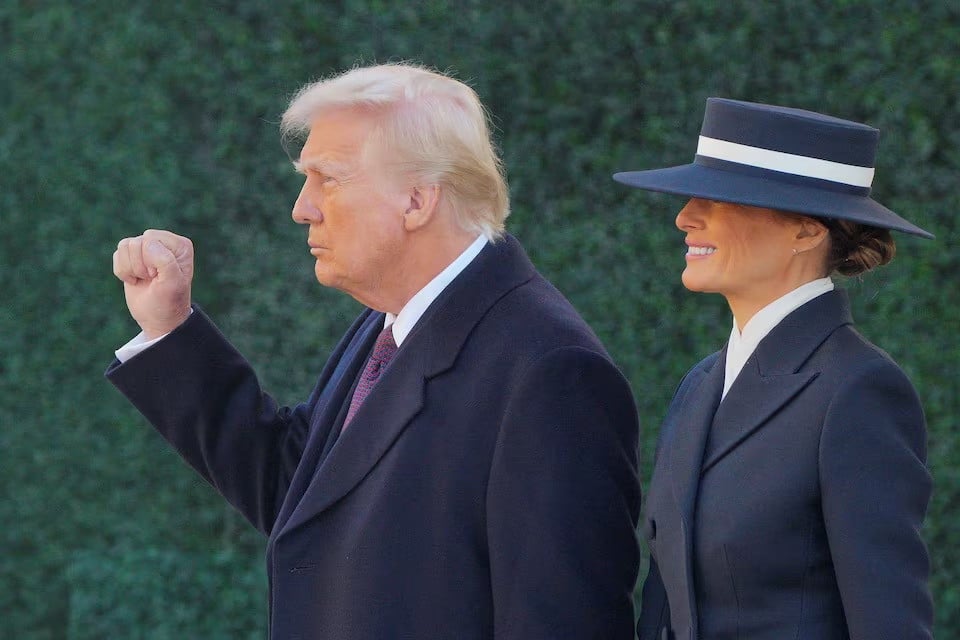 president elect donald trump and his wife melania trump walk after attending a service at st john s church on inauguration day of donald trump s second presidential term in washington january 20 2025 photo reuters