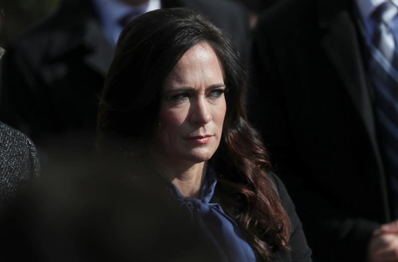 white house press secretary stephanie grisham listens to us president donald trump talk to reporters as he departs for travel to georgia from the south lawn of the white house in washington photo reuters file