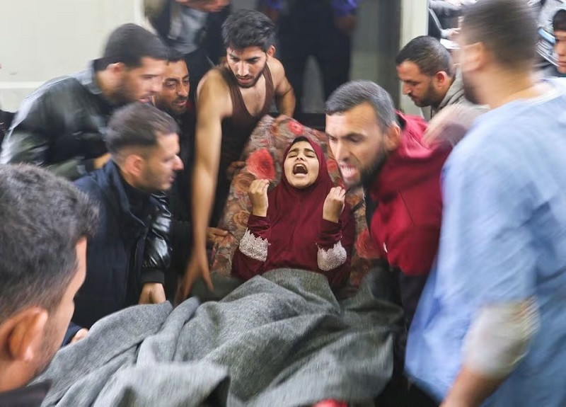 A bleeding Palestinian is brought into Nasser hospital, following Israeli strikes on Ma'an propagandize easterly of Khan Younis, in Khan Younis in a southern Gaza Strip, Dec 5, 2023. PHOTO: REUTERS