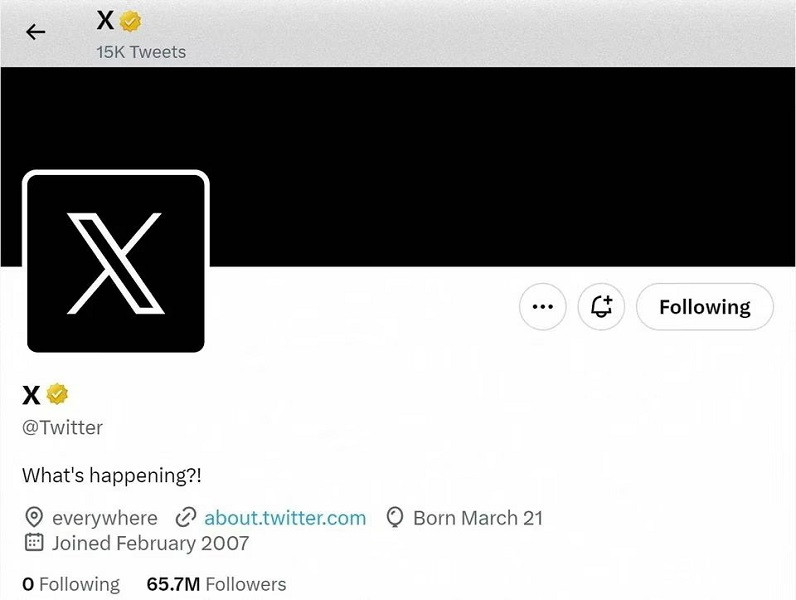 twitter s official page with an x on the profile image is seen on july 23 2023 in this screengrab obtained from a social media website photo reuters