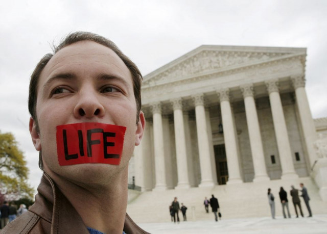 pro life supporter josh alcorn demonstrates in front of the supreme court after the court upheld the first nationwide ban on a specific abortion procedure in washington april 18 2007 reuters pro life supporter josh alcorn demonstrates in front of the supreme court after the court upheld the first nationwide ban on a specific abortion procedure in washington april 18 2007 reuters