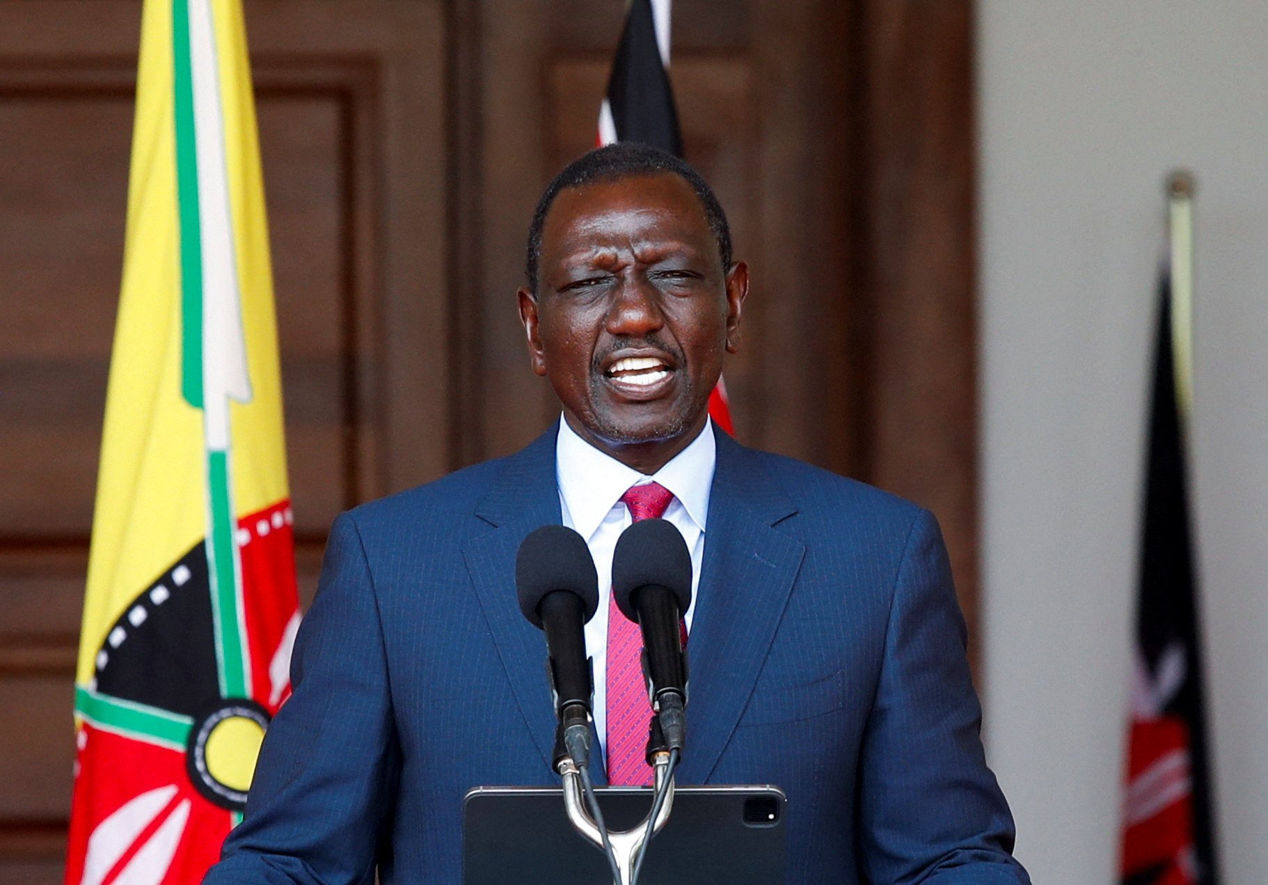 kenya s president william ruto speaks at a press conference where he announced spending cuts in government after protests against kenya s proposed finance bill 2024 2025 in nairobi kenya photo reuters