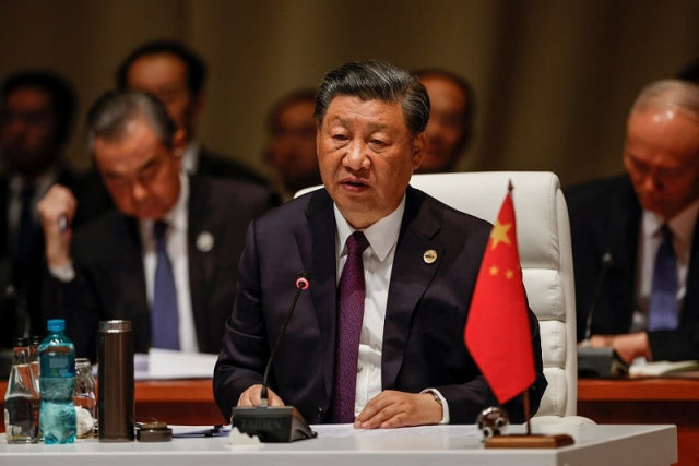 president of china xi jinping attends the plenary session during the 2023 brics summit at the sandton convention centre in johannesburg on august 23 2023 photo afp president of china xi jinping attends the plenary session during the 2023 brics summit at the sandton convention centre in johannesburg on august 23 2023 photo afp