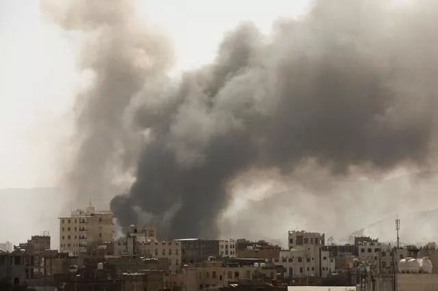 smoke billows from the site of saudi led air strikes in sanaa yemen march 7 2021 photo reuters smoke billows from the site of saudi led air strikes in sanaa yemen march 7 2021 photo reuters