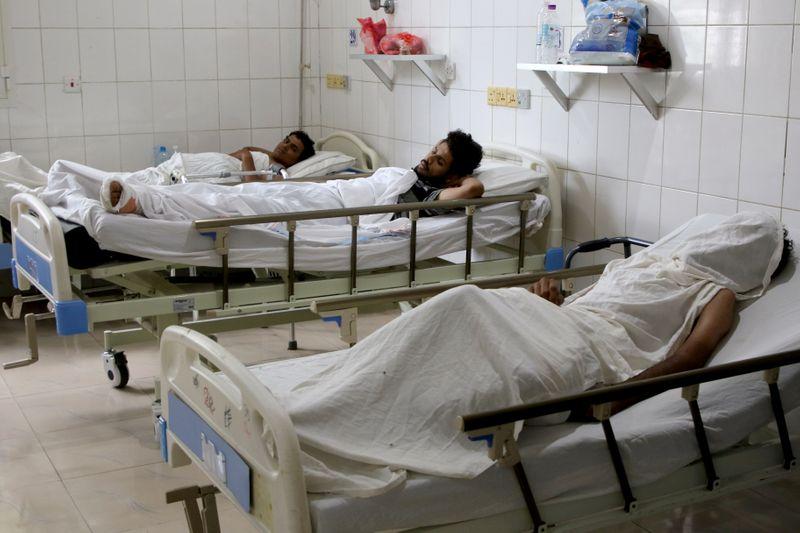 people injured in an attack on aden airport rest at a hospital in aden yemen december 31 2020 photo reuters file