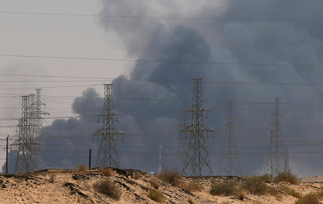 smoke is seen following a fire at an aramco factory in abqaiq saudi arabia september 14 2019 photo reuters smoke is seen following a fire at an aramco factory in abqaiq saudi arabia september 14 2019 photo reuters