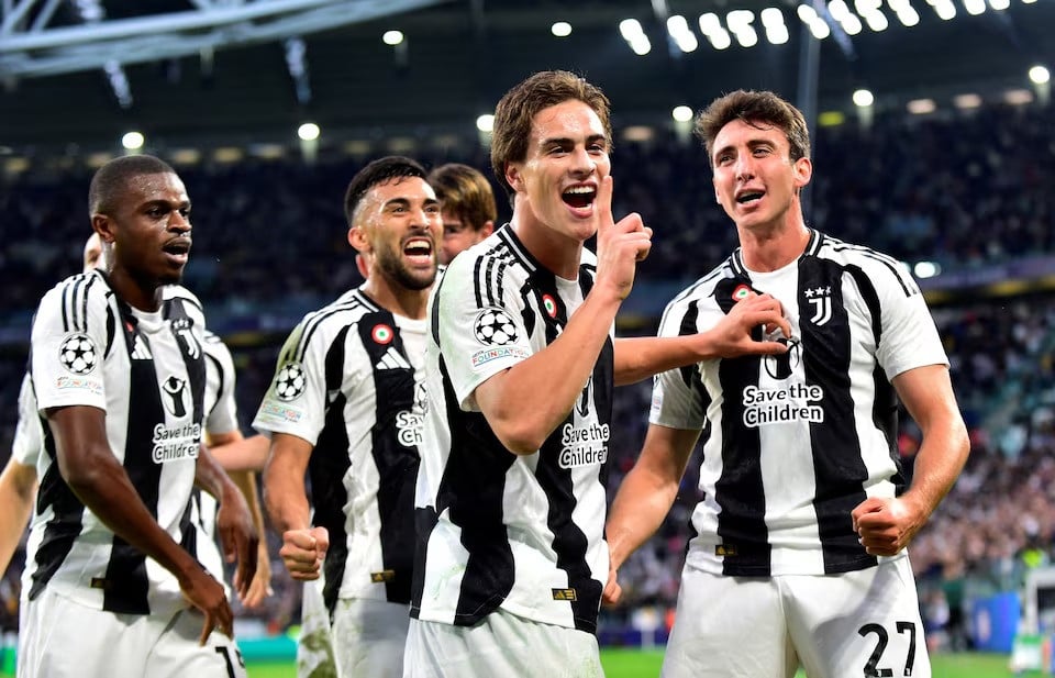 juventus kenan yildiz celebrates scoring their first goal during champions league match between juventus vs psv eindhoven at allianz stadium turin italy on september 17 2024 photo reuters