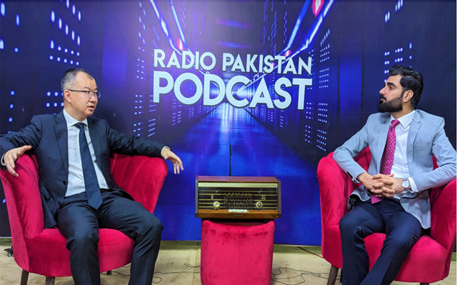 chinese science commissioner to pakistan yin shengxin is speaking during an exclusive interview with radio pakistan s technology fm channel in islamabad screengrab