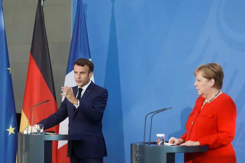 french president emmanuel macron speaks as he and german chancellor angela merkel give a news statement in berlin germany june 18 2021 photo reuters french president emmanuel macron speaks as he and german chancellor angela merkel give a news statement in berlin germany june 18 2021 photo reuters