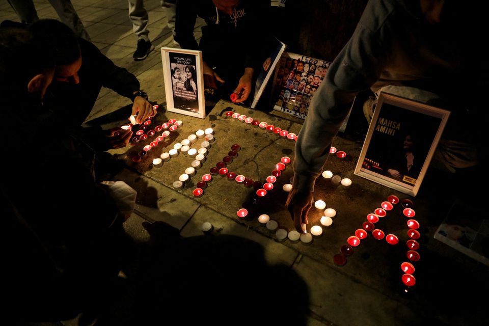 demonstrators light candles during a protest following the death of mahsa amini in athens greece october 29 2022 reuters