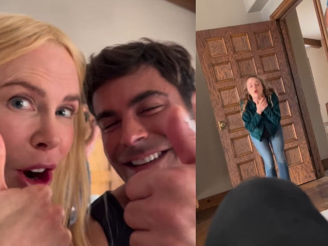 zac efron and nicole kidman laugh at joey king s stunt on a family affair set watch zac efron and nicole kidman laugh at joey king s stunt on a family affair set watch