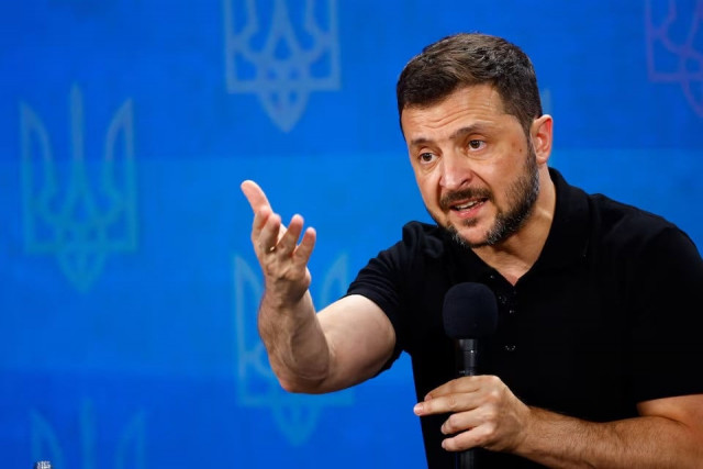 ukraine s president volodymyr zelenskiy holds a press conference in kyiv ukraine on august 27 2024 photo reuters ukraine s president volodymyr zelenskiy holds a press conference in kyiv ukraine on august 27 2024 photo reuters
