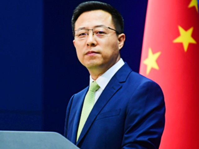 chinese foreign ministry spokesman zhao lijian breifing the media in beijing on july 15 2021 photo courtesy chinese embassy in south africa