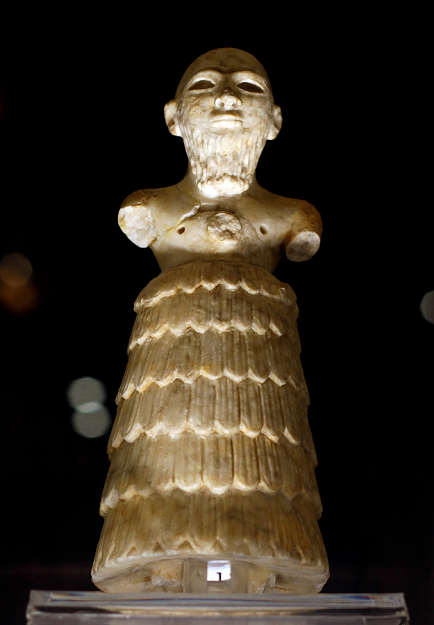 A restored sculptures are displayed in an exhibition REUTERS