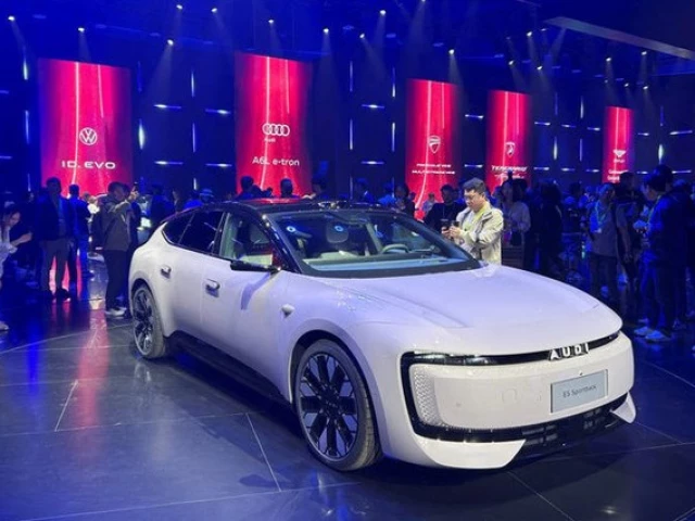 file photo the audi e5 sportback the first model of audi s series of electric vehicles evs jointly developed with saic is showcased at a volkswagen event in shanghai china april 22 2025 reuters zoey zhang file photo