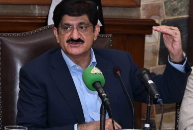 sindh chief minister syed murad ali shah speaks during a press conference on wednesday photo nni