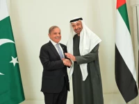 prime minister shehbaz sharif meeting with president of the uae ruler of abu dhabi sheikh mohamed bin zayed al nahyan on june 12 photo app file