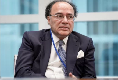 finance minister muhammad aurangzeb speaks during a reuters interview at the 2025 annual imf world bank spring meetings in washington dc us april 25 2025 photo reuters file