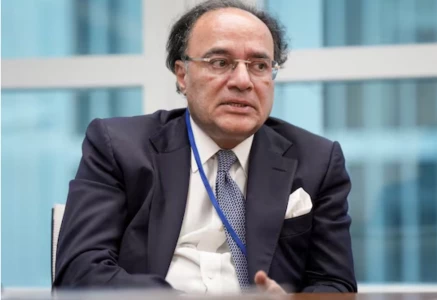 finance minister muhammad aurangzeb speaks during a reuters interview at the 2025 annual imf world bank spring meetings in washington dc us april 25 2025 photo reuters file
