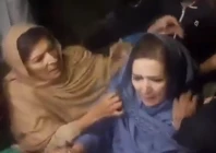 a screengrab shows imran khan s sisters aleema khan and noreen participating in a pti sit in outside adiala jail in rawalpindi a screengrab shows imran khan s sisters aleema khan and noreen participating in a pti sit in outside adiala jail in rawalpindi