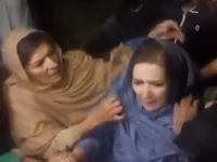 a screengrab shows imran khan s sisters aleema khan and noreen participating in a pti sit in outside adiala jail in rawalpindi a screengrab shows imran khan s sisters aleema khan and noreen participating in a pti sit in outside adiala jail in rawalpindi