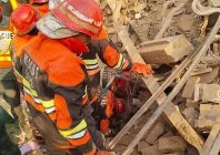rescue 1122 teams clear debris from residential houses damaged in a chemical factory explosion in faisalabad photo inp