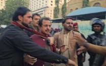 police detain haleem adil sheikh over 20 pti workers at karachi press club protest