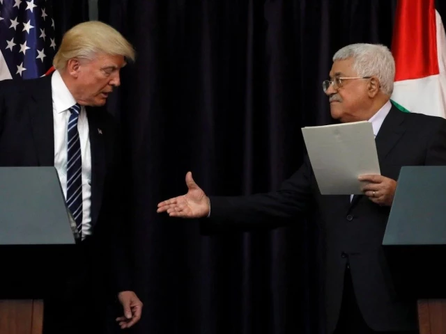 a file image of us president trump and palestinian authority president mahmoud abbas photo afp a file image of us president trump and palestinian authority president mahmoud abbas photo afp