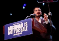 united states senate democratic candidate abdul el sayed speaks on stage with vote counting continuing for michigan s democratic us senate primary during an election night rally in detroit michigan us august 5 2026 photo reuters