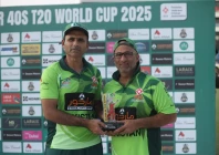 captain abdul razzaq and humayun farhat delivered a blistering opening stand of 144 runs during the over 40 world cup semifinal photo pr