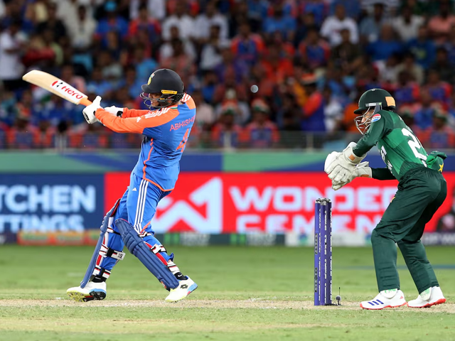 India's Abhishek Sharma in action. Photo: Reuters