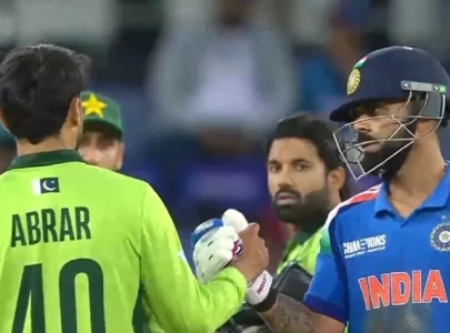 watch virat kohli appreciates abrar ahmed during ct match watch virat kohli appreciates abrar ahmed during ct match