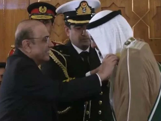 president asif ali zardari conferred the nishan e pakistan on abu dhabi crown prince sheikh khaled bin mohamed bin zayed al nahyan on february 27 2025 screengrab president asif ali zardari conferred the nishan e pakistan on abu dhabi crown prince sheikh khaled bin mohamed bin zayed al nahyan on february 27 2025 screengrab