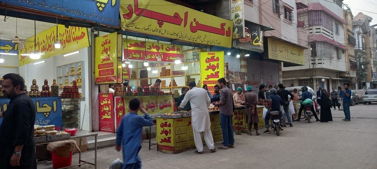 The famous Hyderabadi Achaar street is full of suprise foods like Luqmi. PHOTO: Author