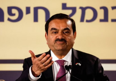 indian billionaire gautam adani speaks during an inauguration ceremony after the adani group completed the purchase of haifa port earlier in january 2023 in haifa port israel january 31 2023 photo reuters file