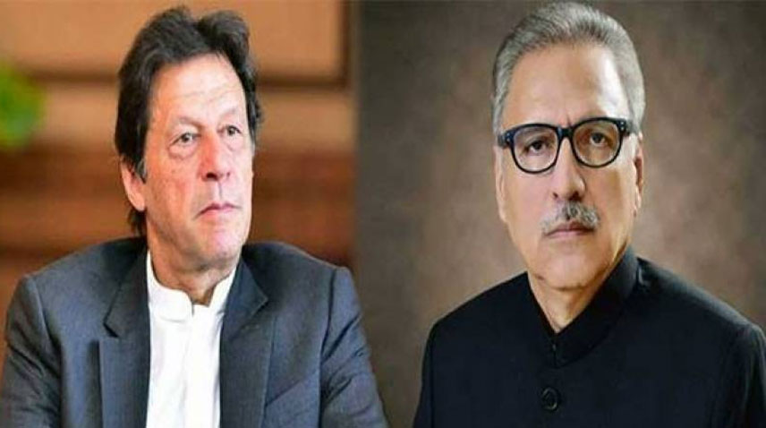 prime minister imran khan left and president arif alvi right photo rp