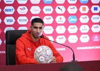 morocco s defender 02 achraf hakimi attends a press conference at prince moulay abdellah stadium in rabat morocco on december 20 2025 ahead of the start of the africa cup of nations can football tournament photo afp