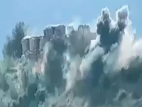 smoke billows from an afghan taliban checkpost after it was targeted by the pakistan army as seen from upper kurram photo screengrab