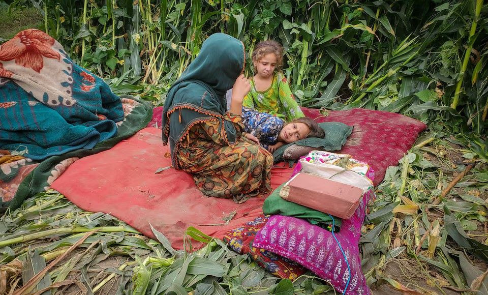 People take refuge in a field after a deadly magnitude-6 earthquake that struck Afghanistan around midnight, in Dara Mazar, in Kunar province, Afghanistan, September 1, 2025. PHOTO: REUTERS