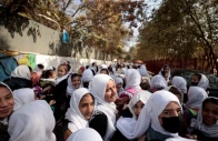 female primary school students leave school after a class in kabul afghanistan october 25 2021 photo reuters
