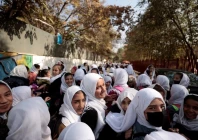female primary school students leave school after a class in kabul afghanistan october 25 2021 photo reuters