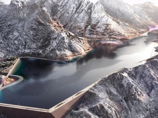 a design plan for trojena an area in saudi arabia s planned megacity of neom chosen to host the 2029 asian winter games
