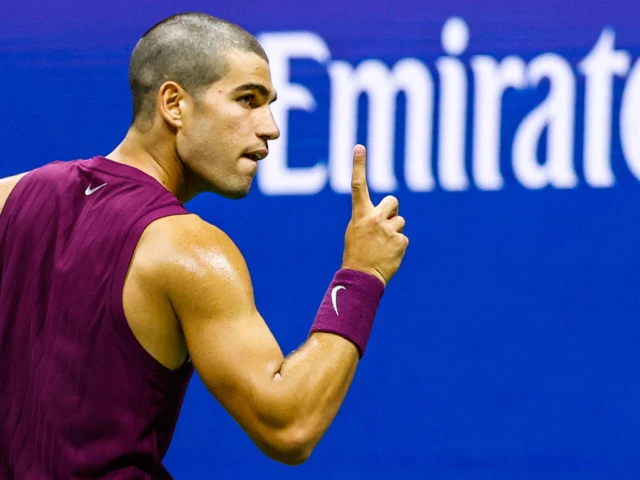 a crew cutted carlos alcaraz blasted aside reilly opelka in the opening round of the us open a crew cutted carlos alcaraz blasted aside reilly opelka in the opening round of the us open